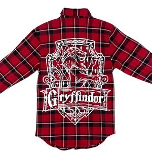 Harry Potter Cakeworthy Shirt Mens S Red Plaid Gryffindor Long‎ Sleeve Hogwarts